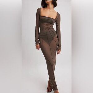 NA-KD Mesh Maxi Dress SZ M